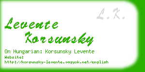 levente korsunsky business card